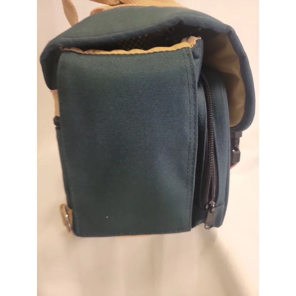 Vtg Canon Camera Bag Organizer Green Pocket Shoulder Strap Carry Case Korea Euc